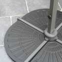 Set aus Sonnenschirm kippbar, 360 Grad drehbar (2 x 3m) + 4 beschwerte Platten