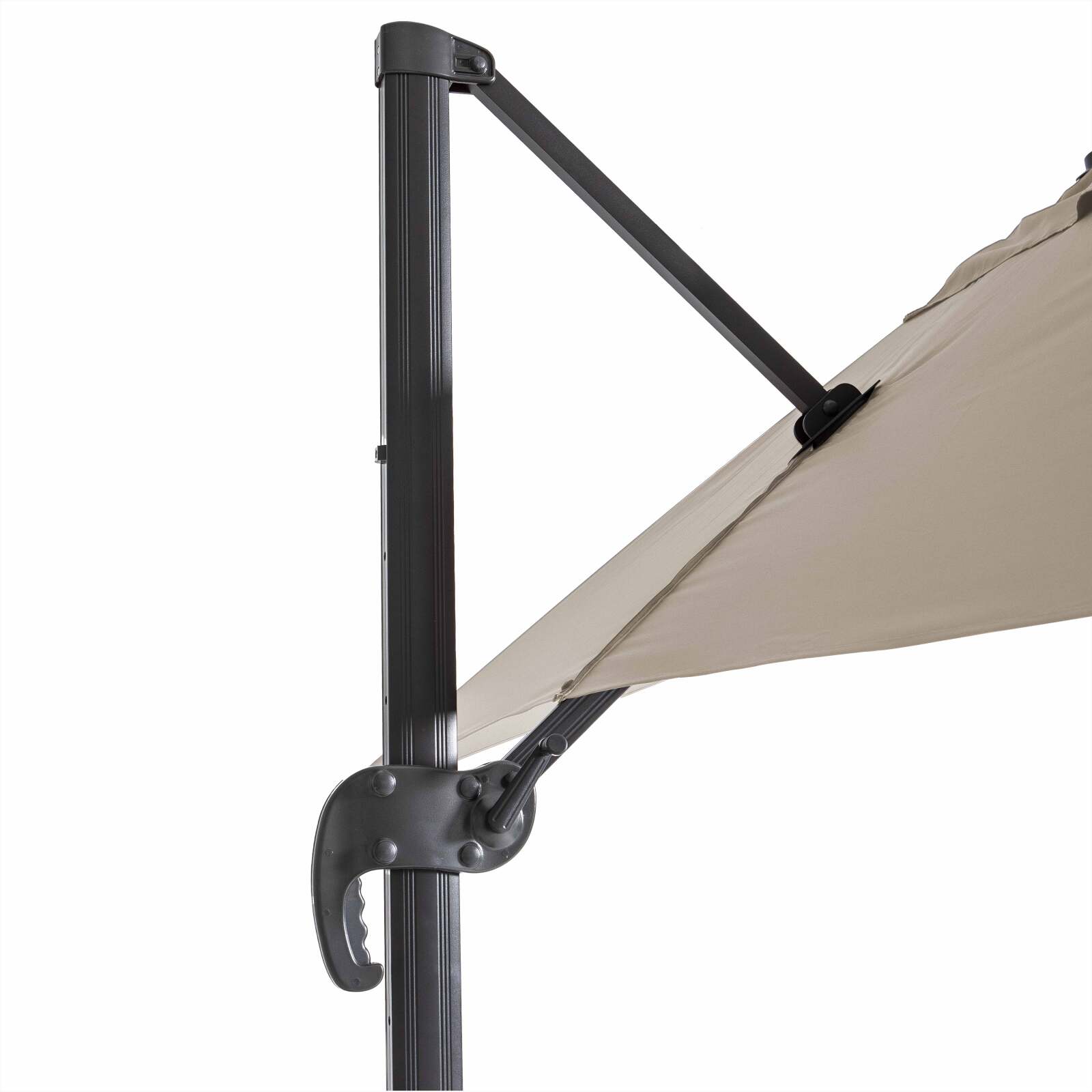 Set aus rechtekiger Ampelschirm (2x3m) mit 360° Drehung + 4 befüllbare Gewichtsplatten Set aus rechtekiger Ampelschirm (2x3m) mit 360° Drehung + 4 befüllbare Gewichtsplatten