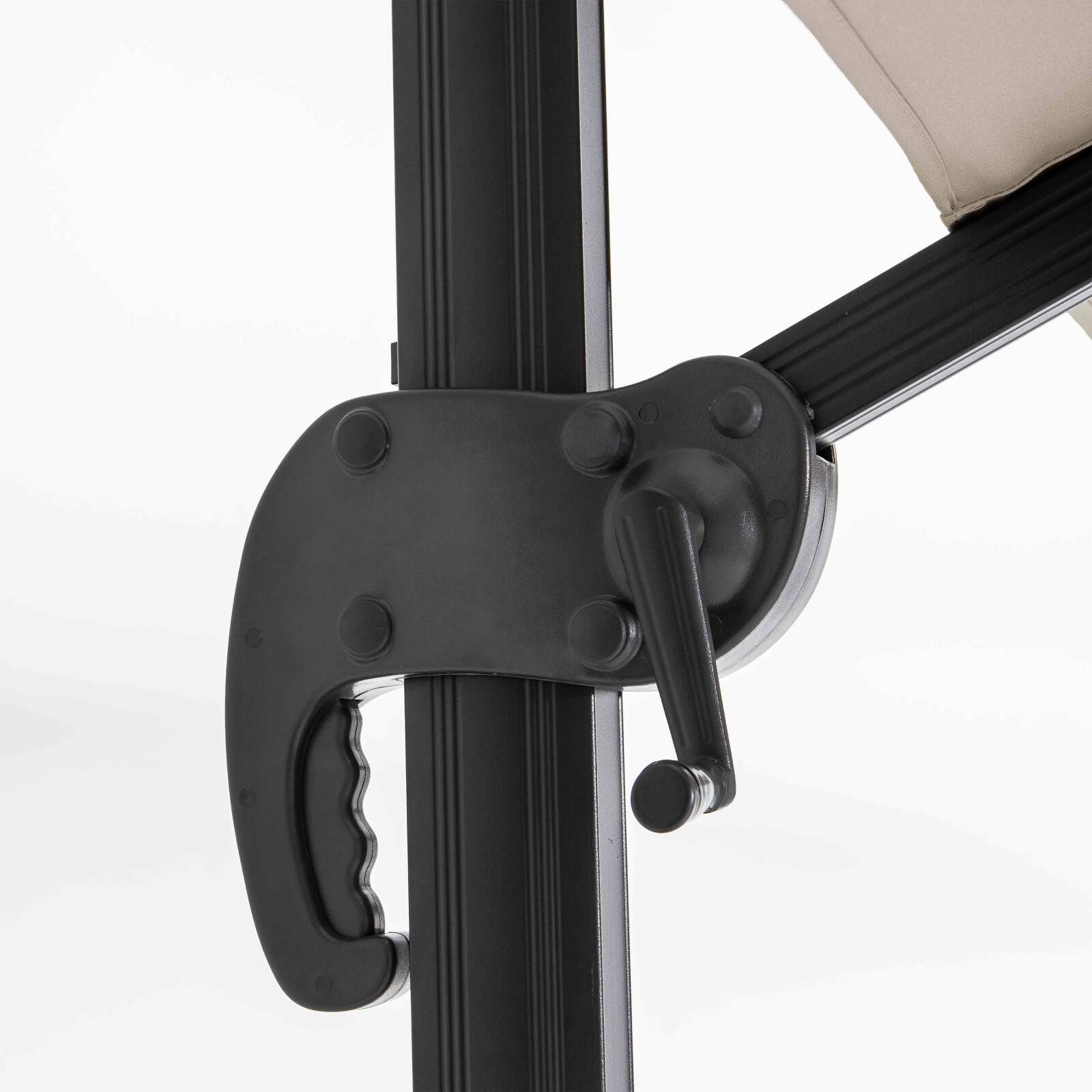 Set aus rechtekiger Ampelschirm (2x3m) mit 360° Drehung + 4 befüllbare Gewichtsplatten Set aus rechtekiger Ampelschirm (2x3m) mit 360° Drehung + 4 befüllbare Gewichtsplatten