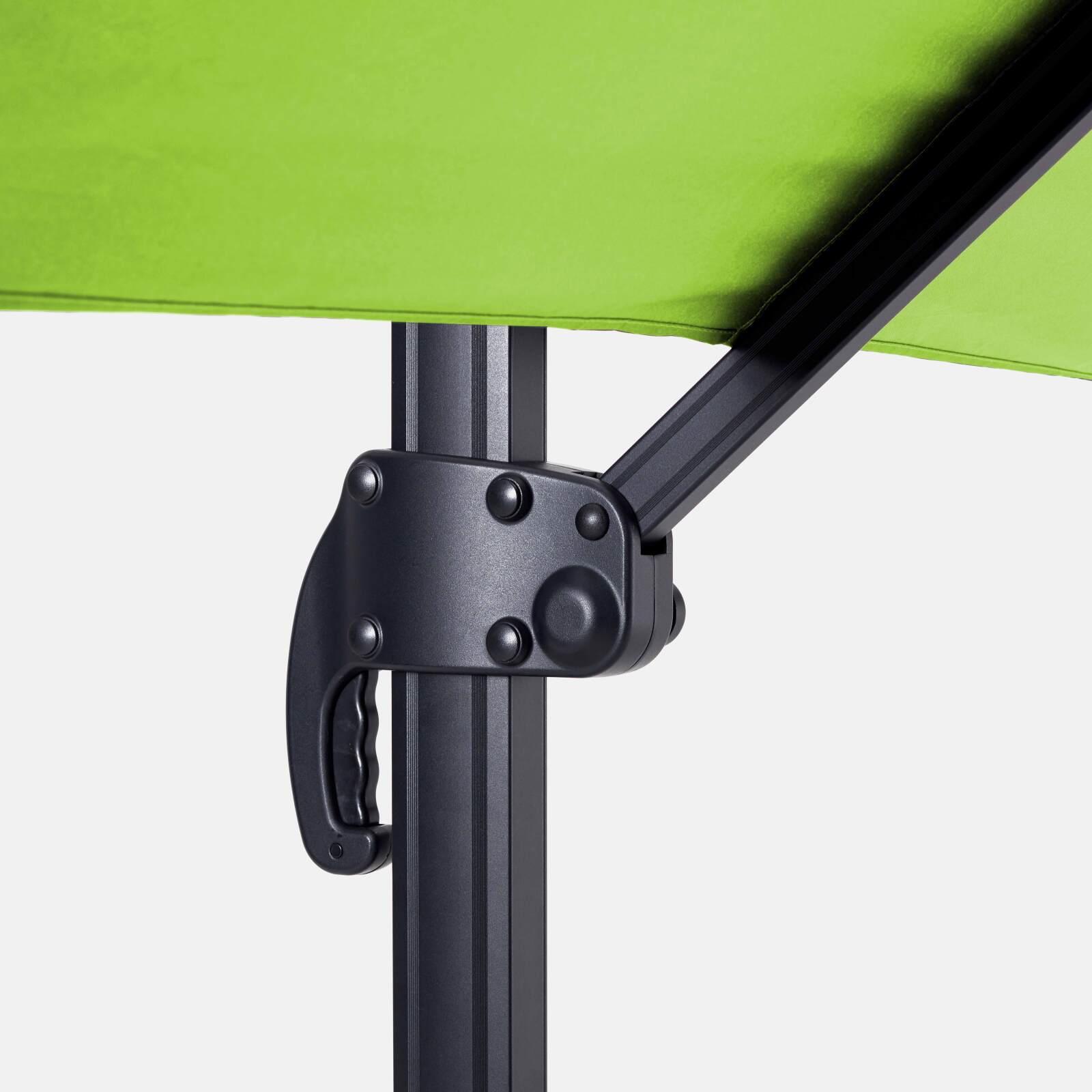 Rechteckiges, versetztes Sonnenschirm-Set, drehbar um 360° (2 x 3 m) + Ballastplatte auf Rädern 100 l