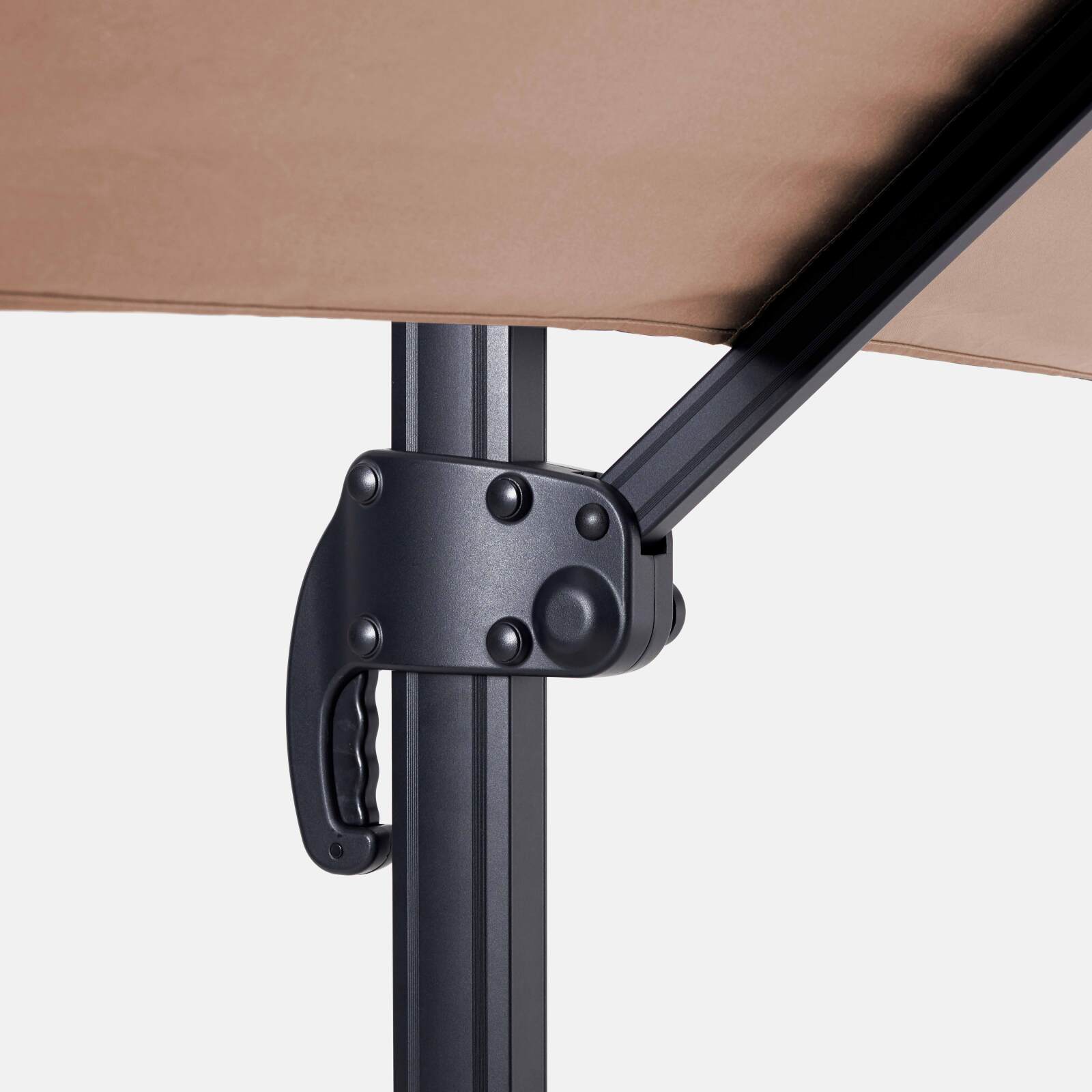 Rechteckiges, versetztes Sonnenschirm-Set, drehbar um 360° (2 x 3 m) + Ballastplatte auf Rädern 100 l