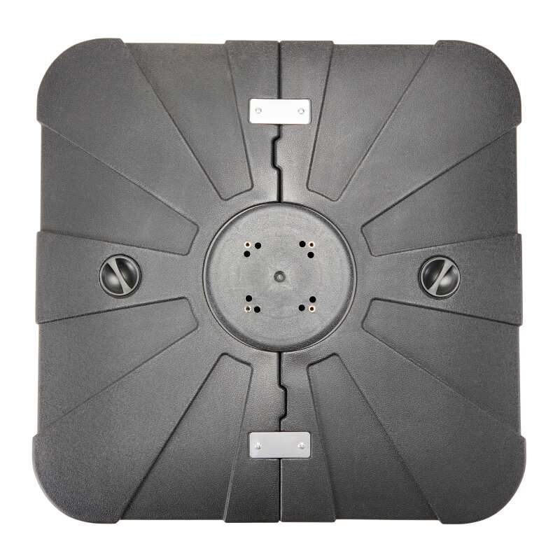 Rechteckiges, versetztes Sonnenschirm-Set, drehbar um 360° (2 x 3 m) + Ballastplatte auf Rädern 100 l