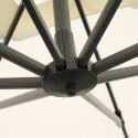 Set Sonnenschirm mit versetztem Quadratischerm Schirm (3 x 3 m) drehbar um 360° + 4 beschwerte Platten
