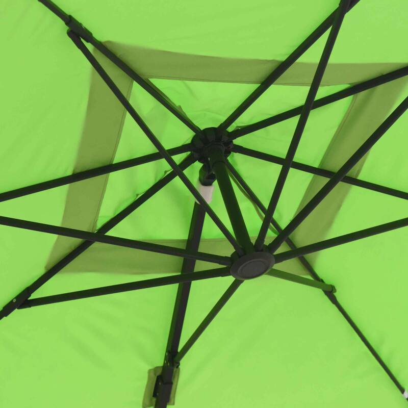 Set Sonnenschirm mit versetztem Quadratischerm Schirm (3 x 3 m) drehbar um 360° + 4 beschwerte Platten