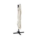 Set Sonnenschirm mit versetztem Quadratischerm Schirm (3 x 3 m) drehbar um 360° + 4 beschwerte Platten