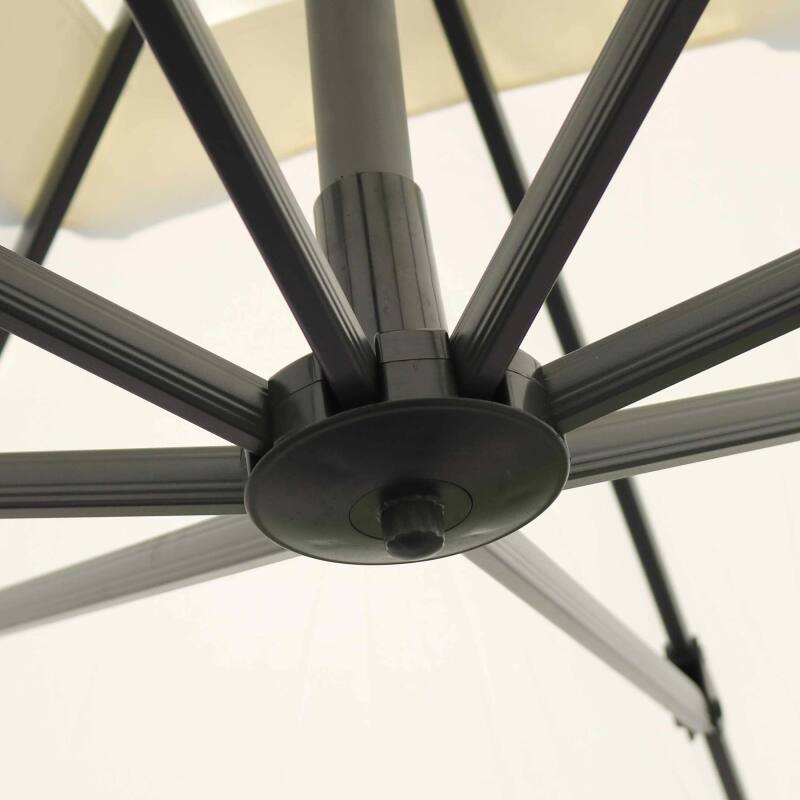 Quadratischer versetzter Sonnenschirm (3 x 3m) mit 360° Drehung + 4 befüllbare Gewichtsplatten  (5/7)