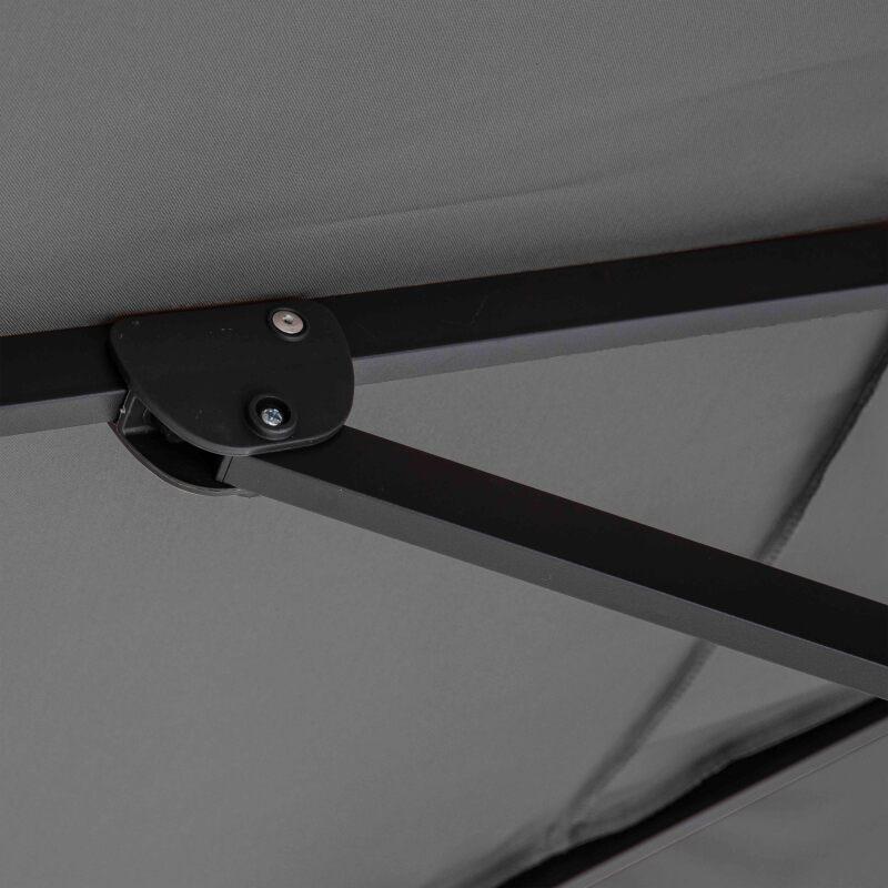 Quadratischer versetzter Sonnenschirm (3 x 3m) mit 360° Drehung + 4 befüllbare Gewichtsplatten  (7/8)