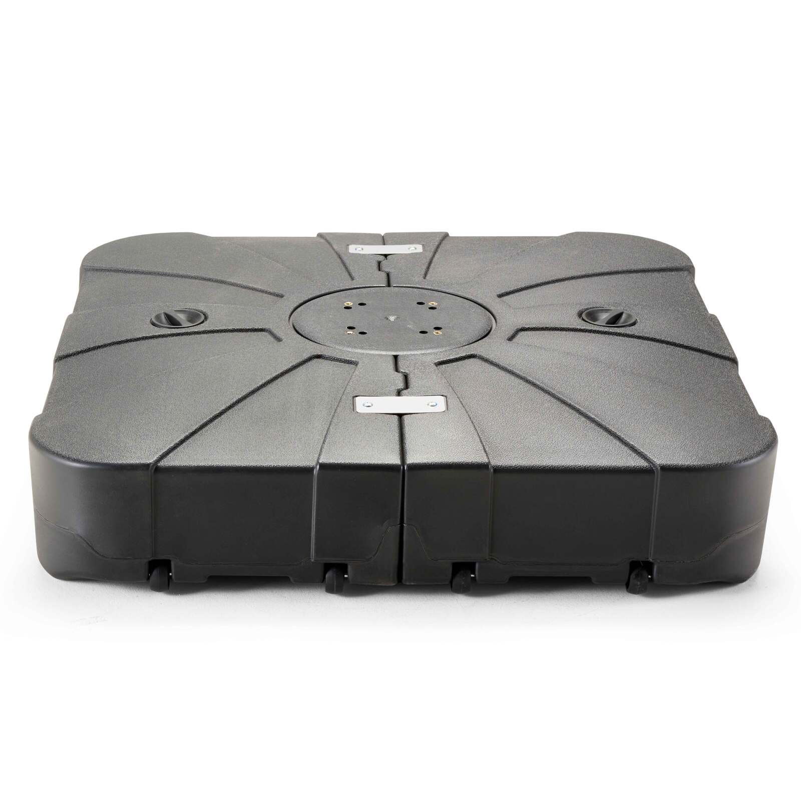 Set aus Ampelschirm (3 x 3M) drehbar um 360° + Gewichtsplatte auf Rädern 100 L  Set aus Ampelschirm (3 x 3M) drehbar um 360° + Gewichtsplatte auf Rädern 100 L