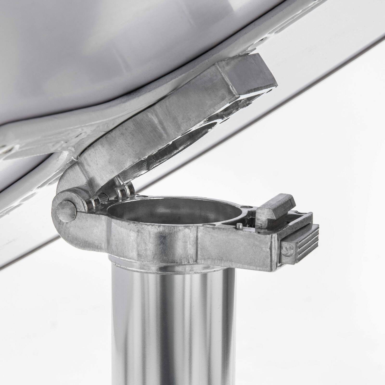 Runder Gartentisch Ø70 cm neigbar und 4 Stühle mit Armlehnen aus Aluminium und Harz 