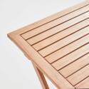 Klappbarer quadratischer Gartentisch 70 x 70 cm mit 2 klappbaren Stühlen aus FSC®-Holz und Textilene