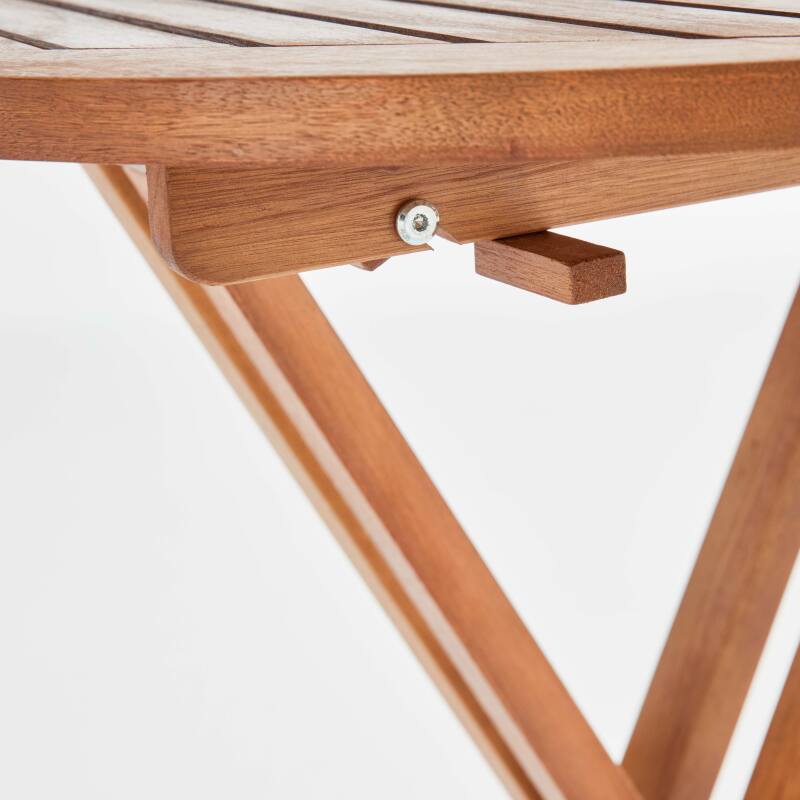 Klappbares Stehtisch-Set + 2 hohe Hocker aus FSC®-zertifiziertem Eukalyptusholz