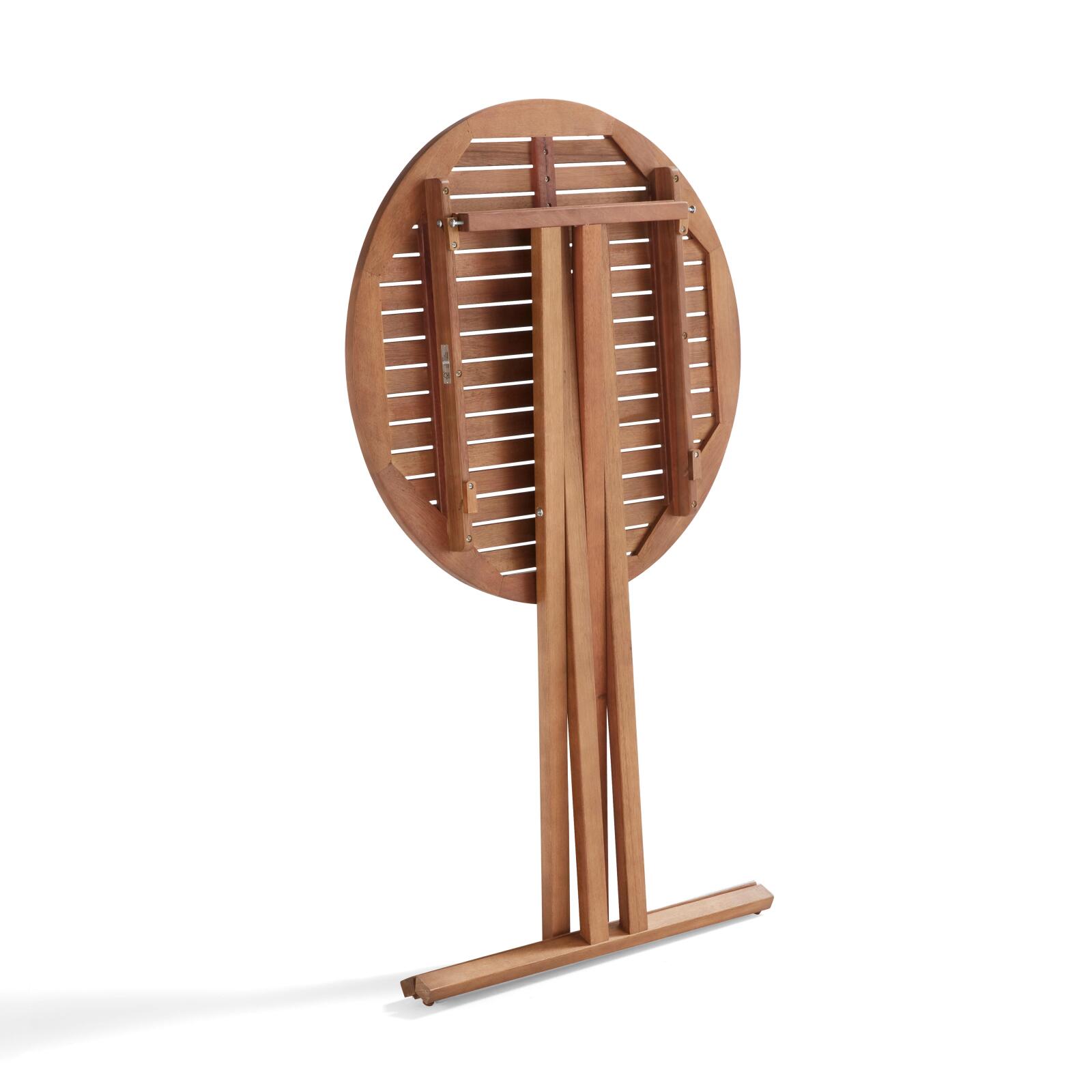 Klappbarer runder Garten-Hochtisch aus FSC®-zertifiziertem Eukalyptusholz (⌀80 x 110 cm)