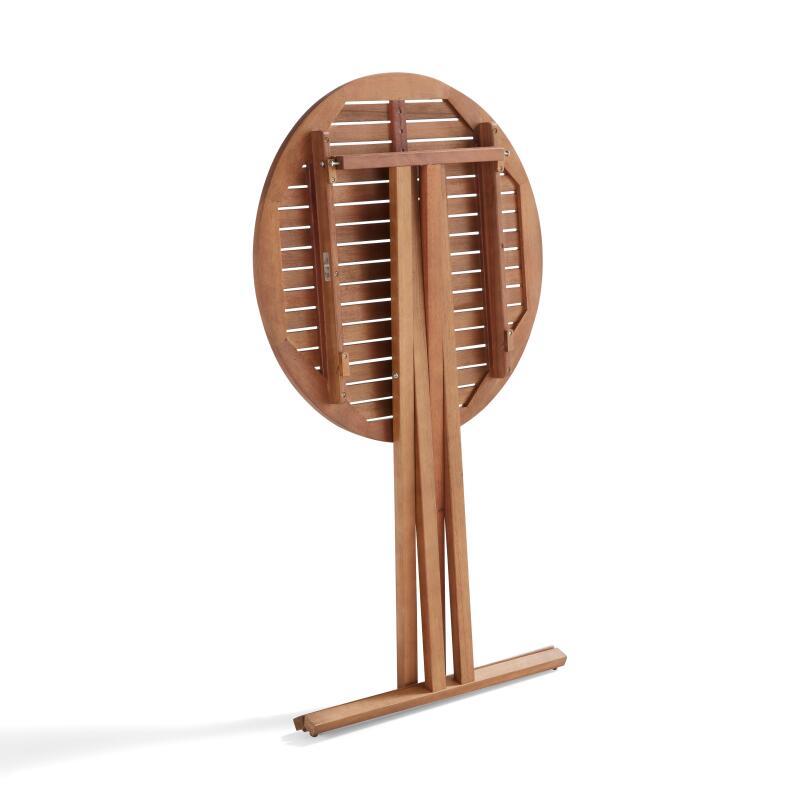 Klappbarer runder Garten-Hochtisch aus FSC®-zertifiziertem Eukalyptusholz (⌀80 x 110 cm)