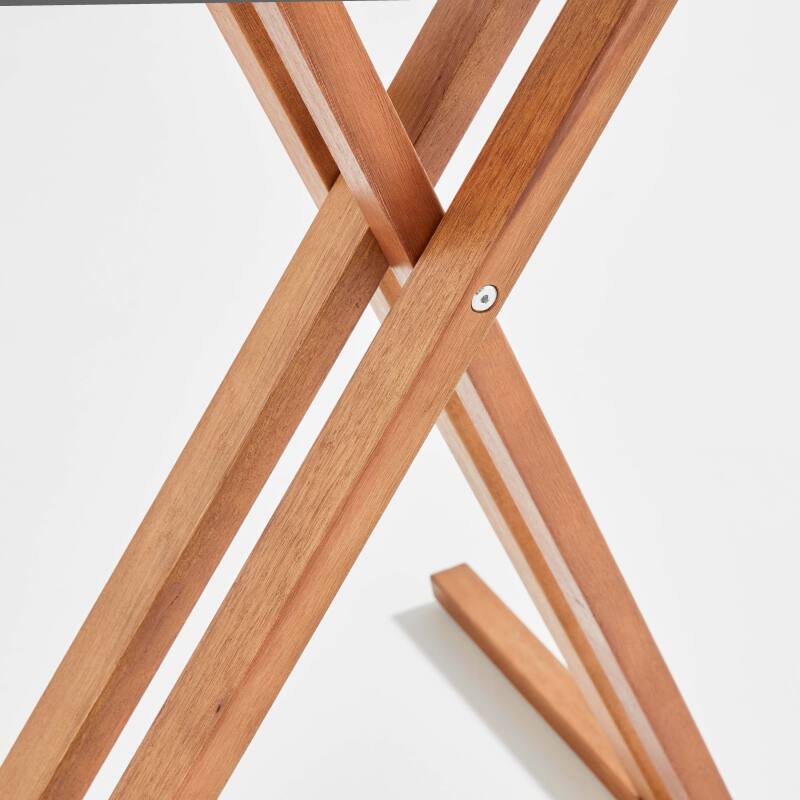 Klappbarer runder Garten-Hochtisch aus FSC®-zertifiziertem Eukalyptusholz (⌀80 x 110 cm)