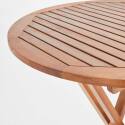 Klappbarer runder Garten-Hochtisch aus FSC®-zertifiziertem Eukalyptusholz (⌀80 x 110 cm)