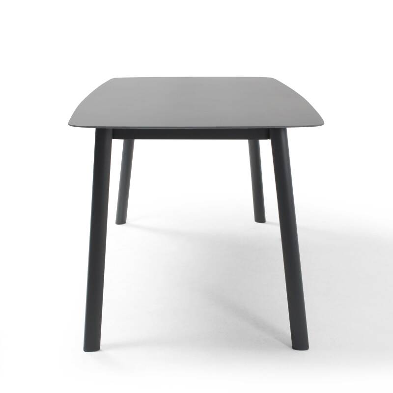 Rechteckiger Gartentisch (180 x 90 cm) aus Aluminium + gesintertem Stein 