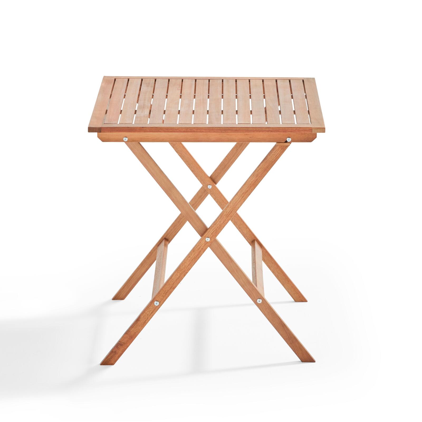 Klappbarer Bistrot-Tisch in Quadratischer Form (70x70x75) aus FSC®-zertifiziertem Eukalyptusholz Klappbarer Bistrot-Tisch in Quadratischer Form (70x70x75) aus FSC®-zertifiziertem Eukalyptusholz