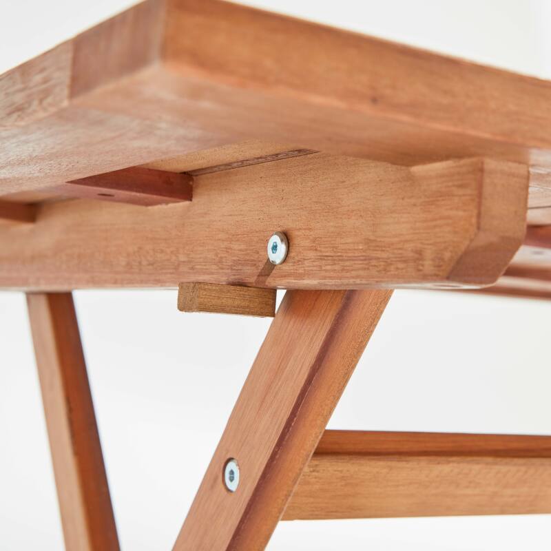 Rechteckiger klappbarer Tisch (140 x 70 x 76 cm) aus FSC®-zertifiziertem Eukalyptusholz 