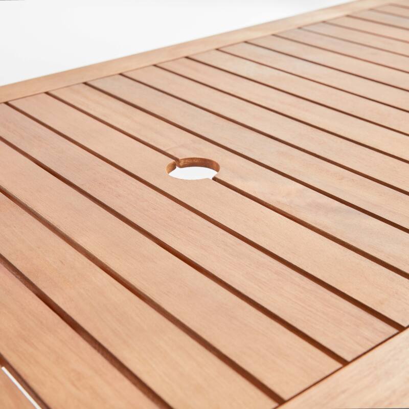 Rechteckiger klappbarer Tisch (140 x 70 x 76 cm) aus FSC®-zertifiziertem Eukalyptusholz 