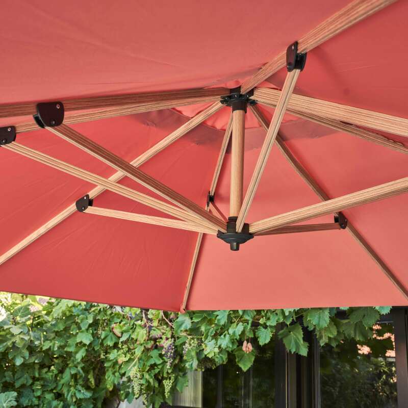 Set aus Ampelschirm (3 x 3m) + 4 beschwerte Platten