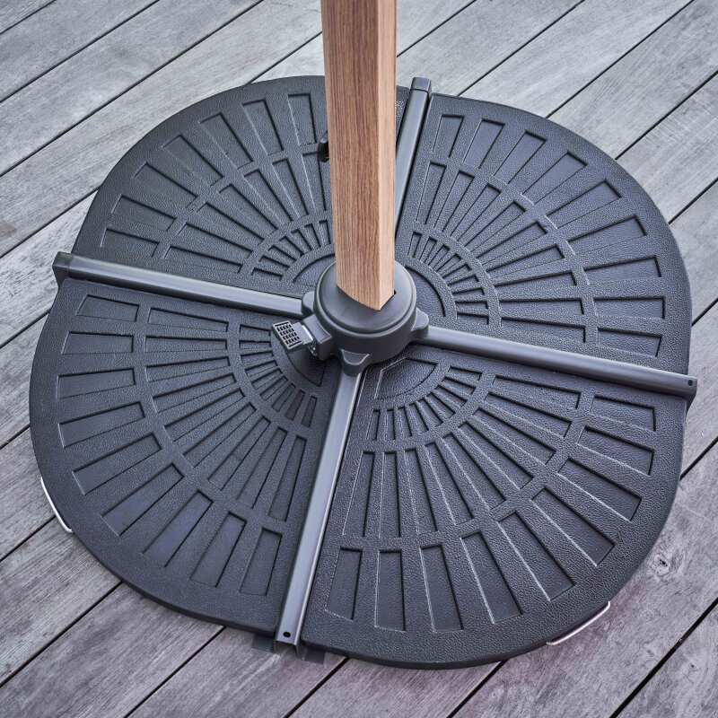 Set aus Ampelschirm (3 x 3m) + 4 beschwerte Platten