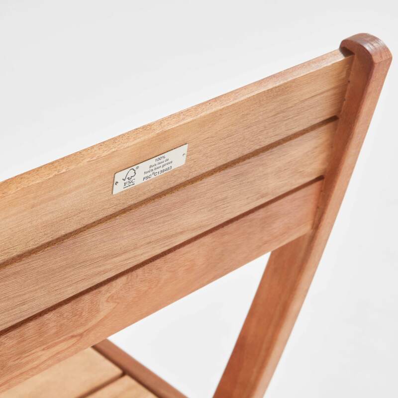 Set aus 2 klappbaren Stühlen aus FSC®-zertifiziertem Eukalyptusholz