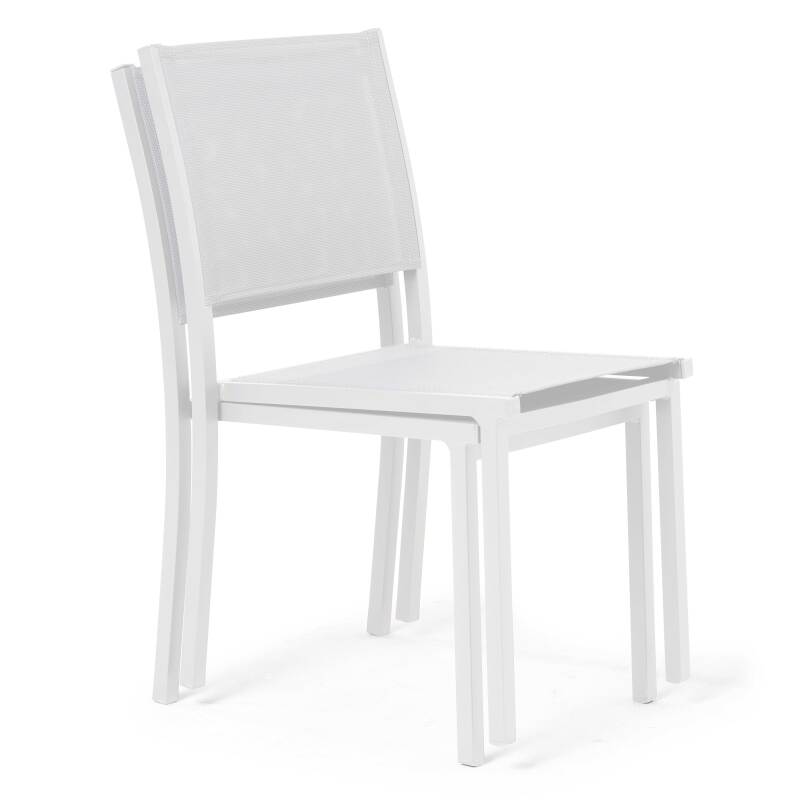 Gartentisch aus Aluminium und Stein, 180 x 90 cm, mit 6 Stühlen und 2 Stühlen mit Armlehnen 