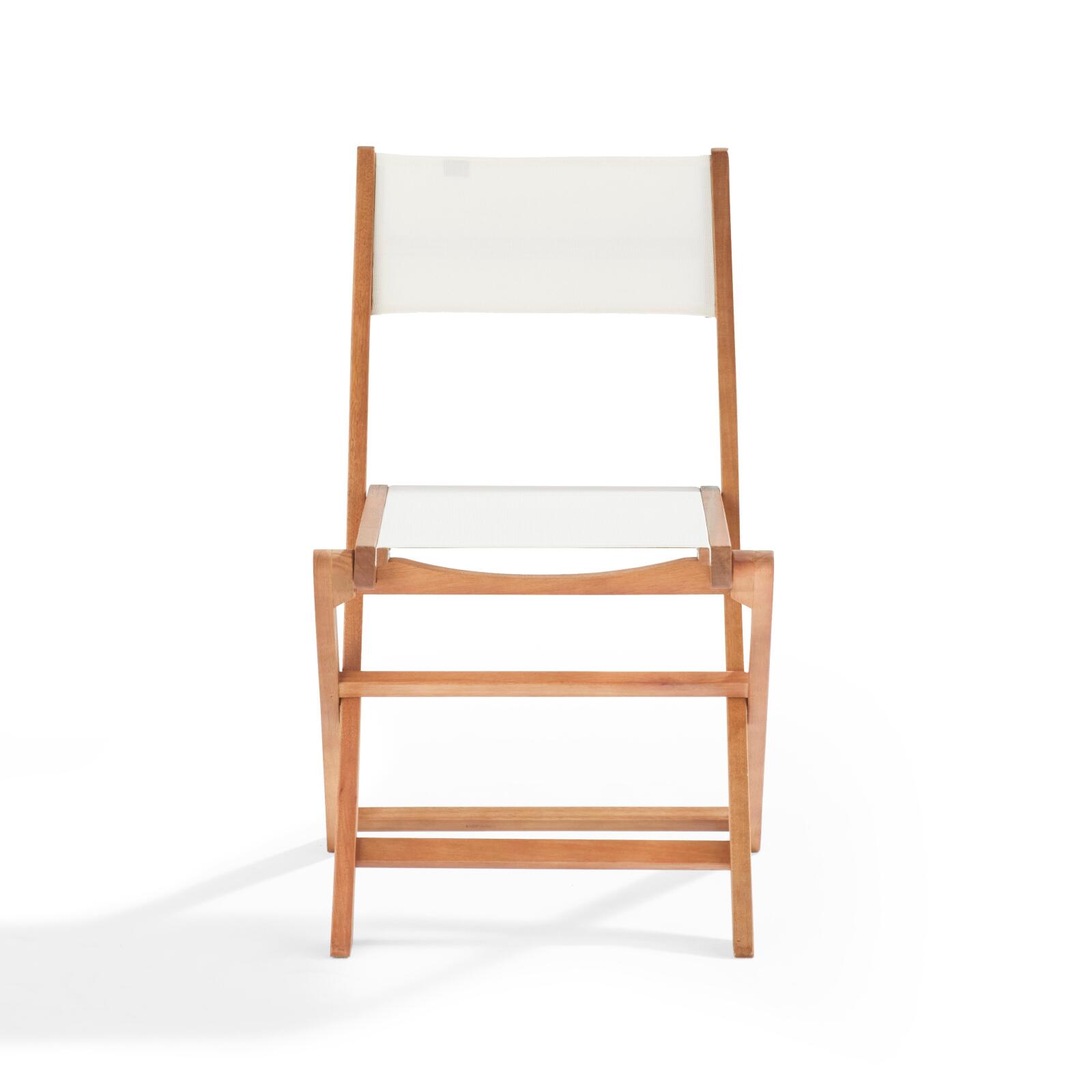 Set aus 2 klappbaren Stühlen aus FSC®-zertifiziertem Eukalyptusholz + Textilene