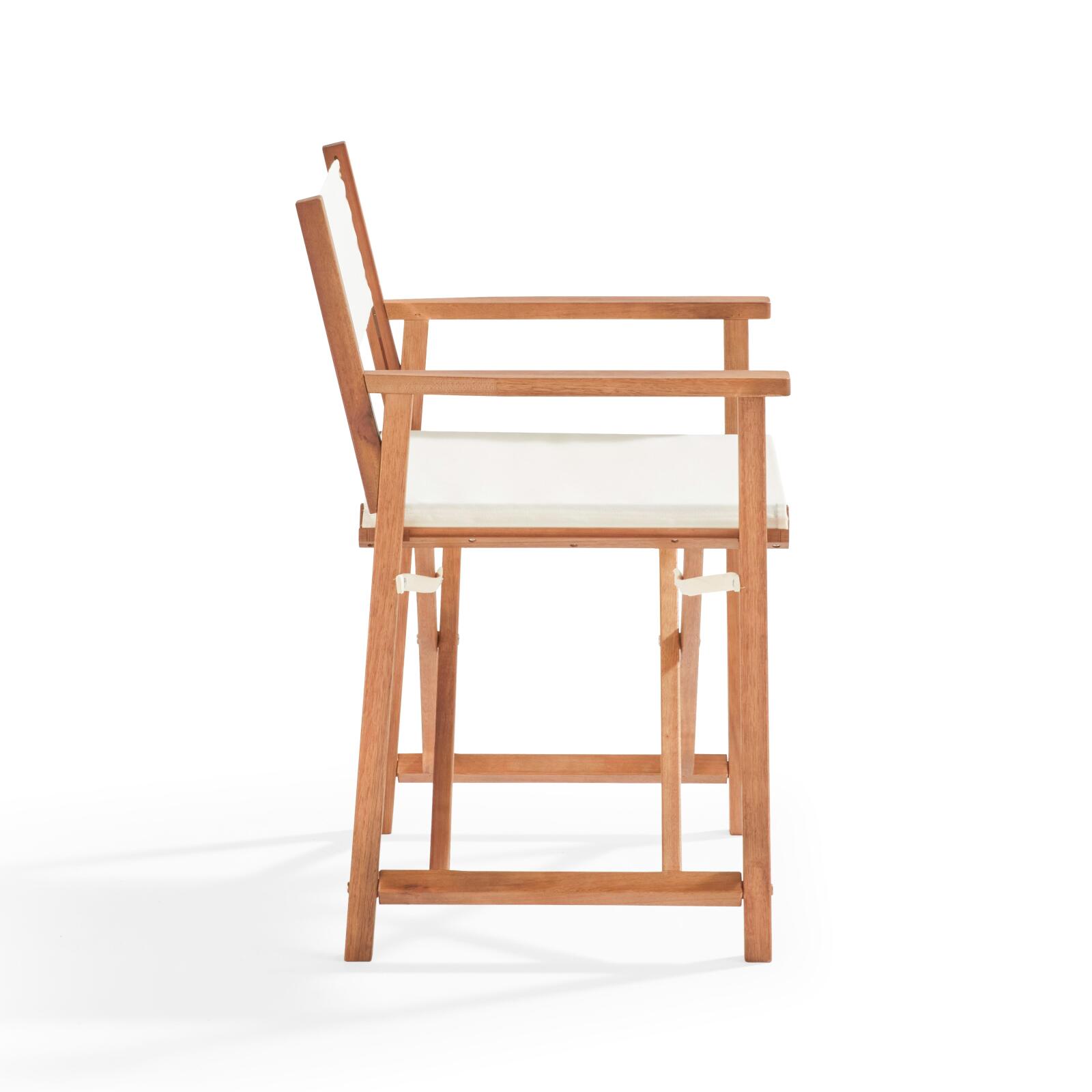 Set von 2 Klappstühlen mit Armlehnen aus FSC®-zertifiziertem Eukalyptusholz + Textilene Set von 2 Klappstühlen mit Armlehnen aus FSC®-zertifiziertem Eukalyptusholz + Textilene