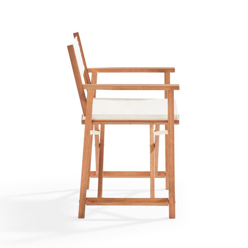 Set von 2 Klappstühlen mit Armlehnen aus FSC®-zertifiziertem Eukalyptusholz + Textilene