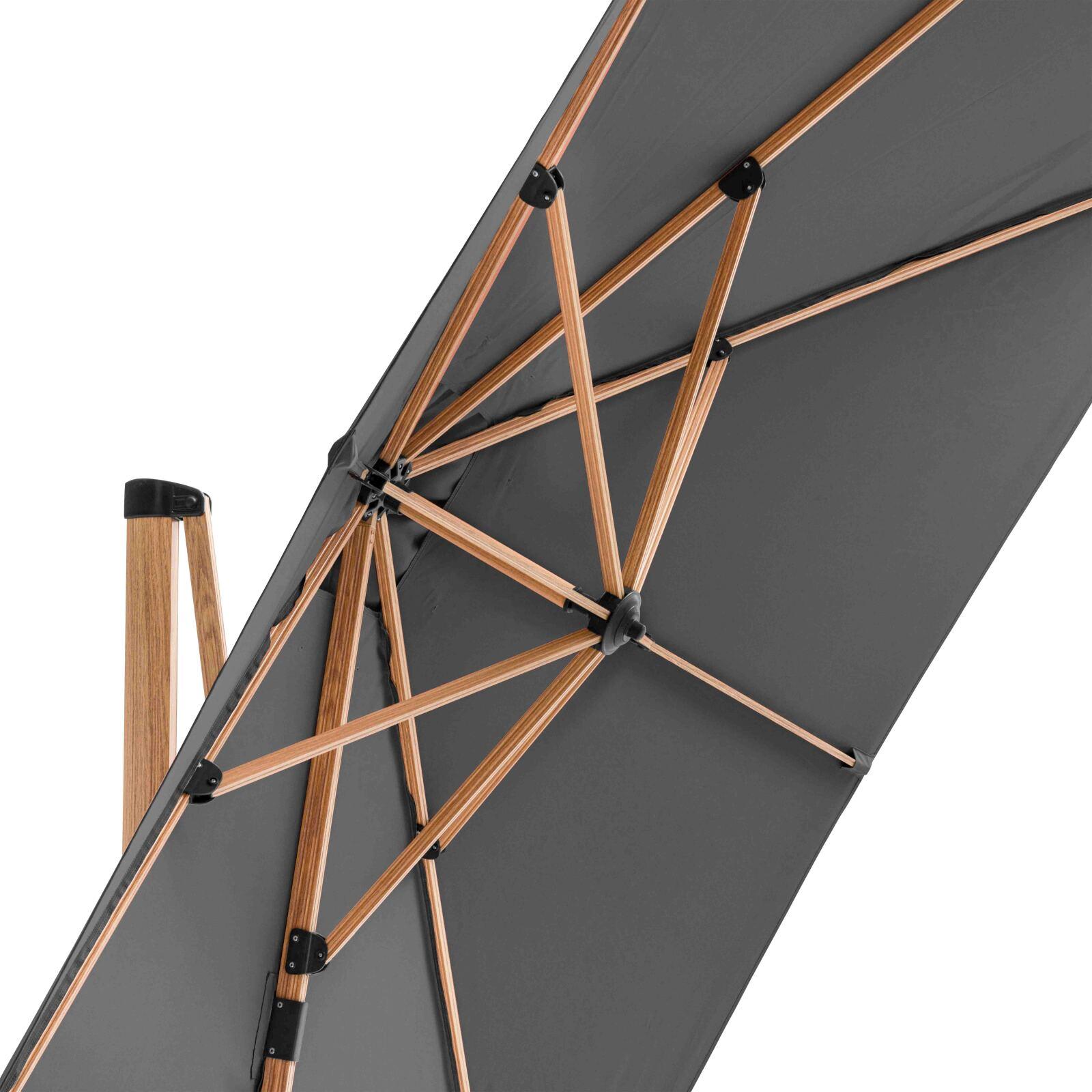 Set aus Sonnenschirm kippbar(3 x 3m) + 4 befüllbare Gewichtsplatten 