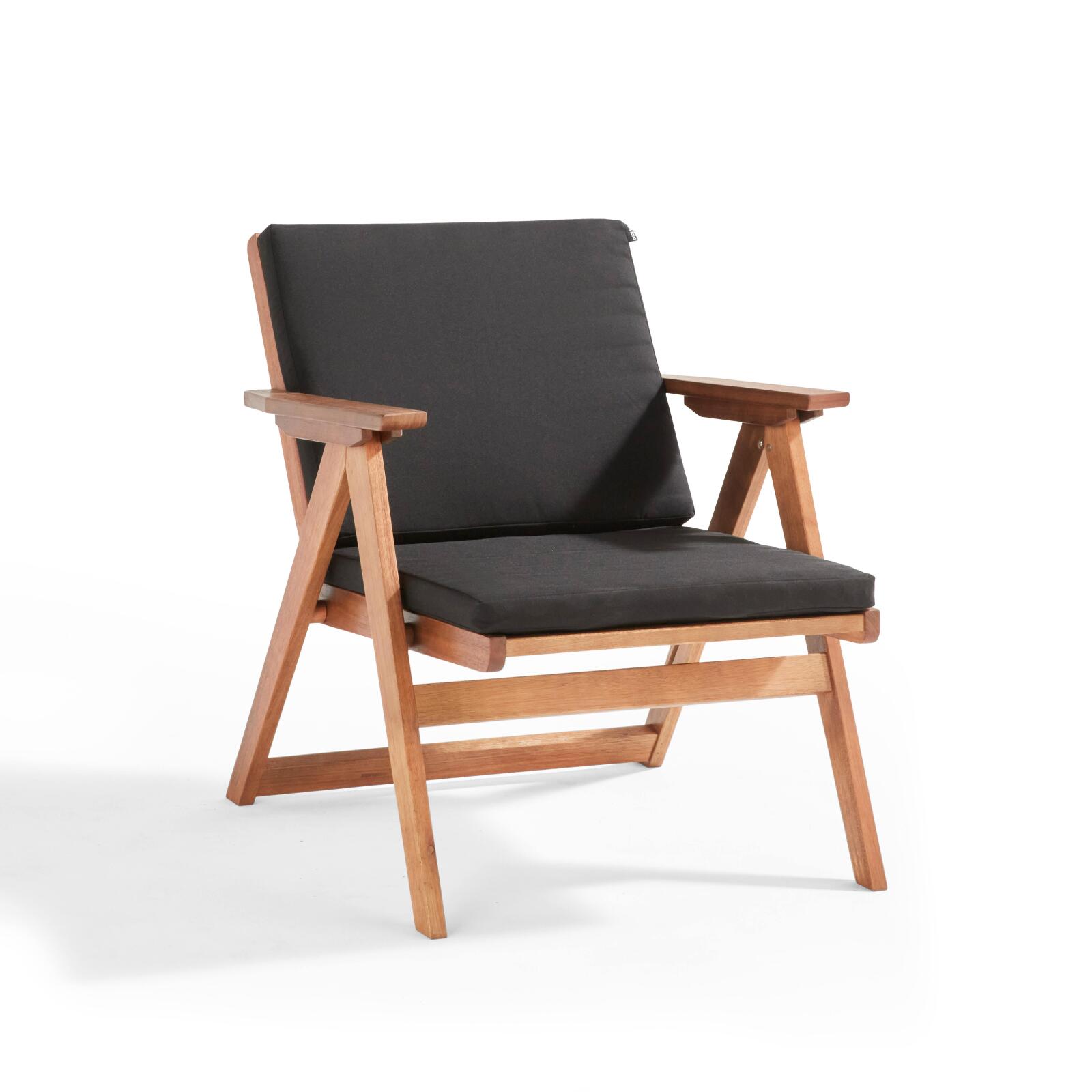 Gartenlounge-Set aus FSC®-zertifiziertem Eukalyptusholz mit 1 Sofa, 2 Sesseln und einem Couchtisch 