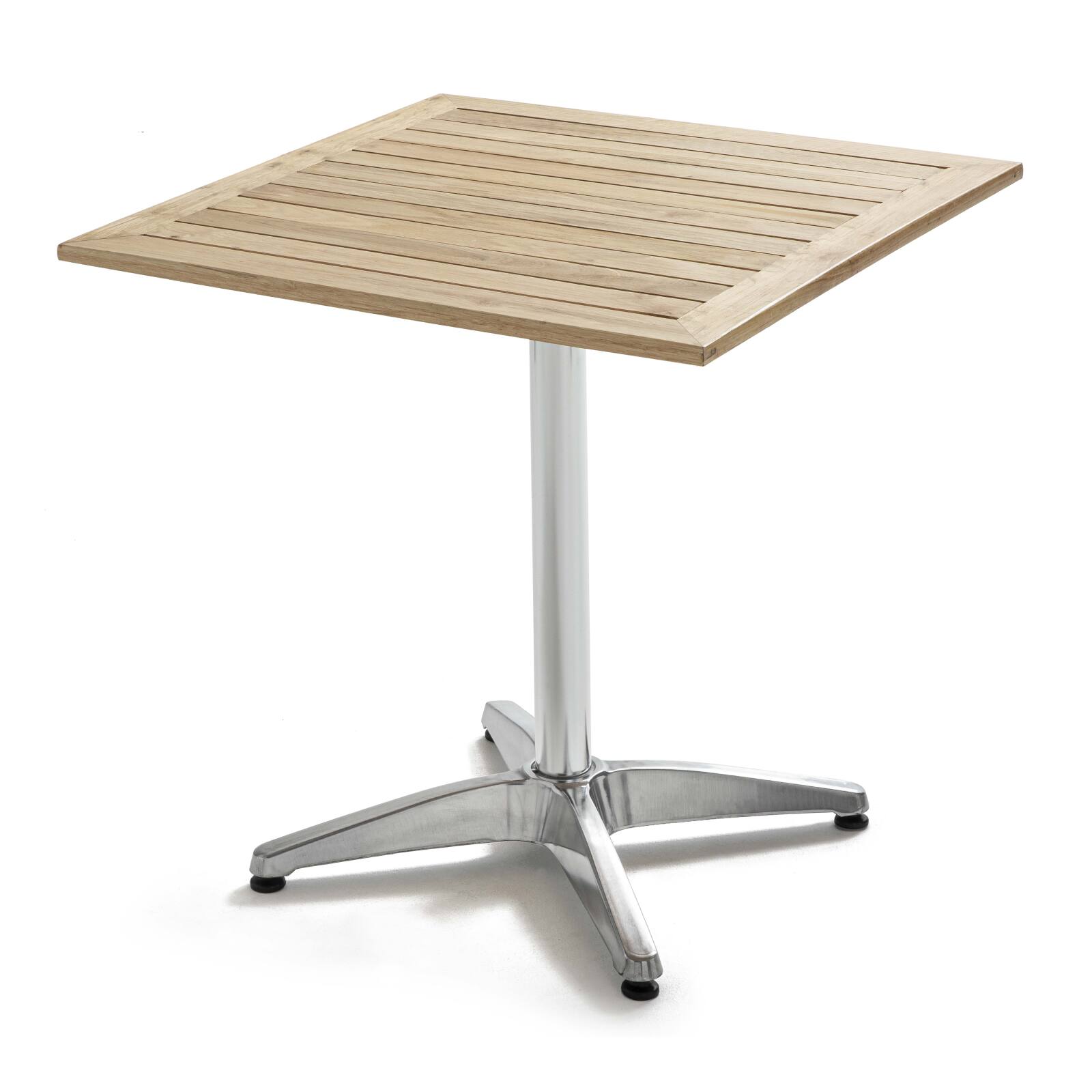 Stehender Garten-Hochtisch (70 x 110 cm) aus Aluminium und Holz  Stehender Garten-Hochtisch (70 x 110 cm) aus Aluminium und Holz