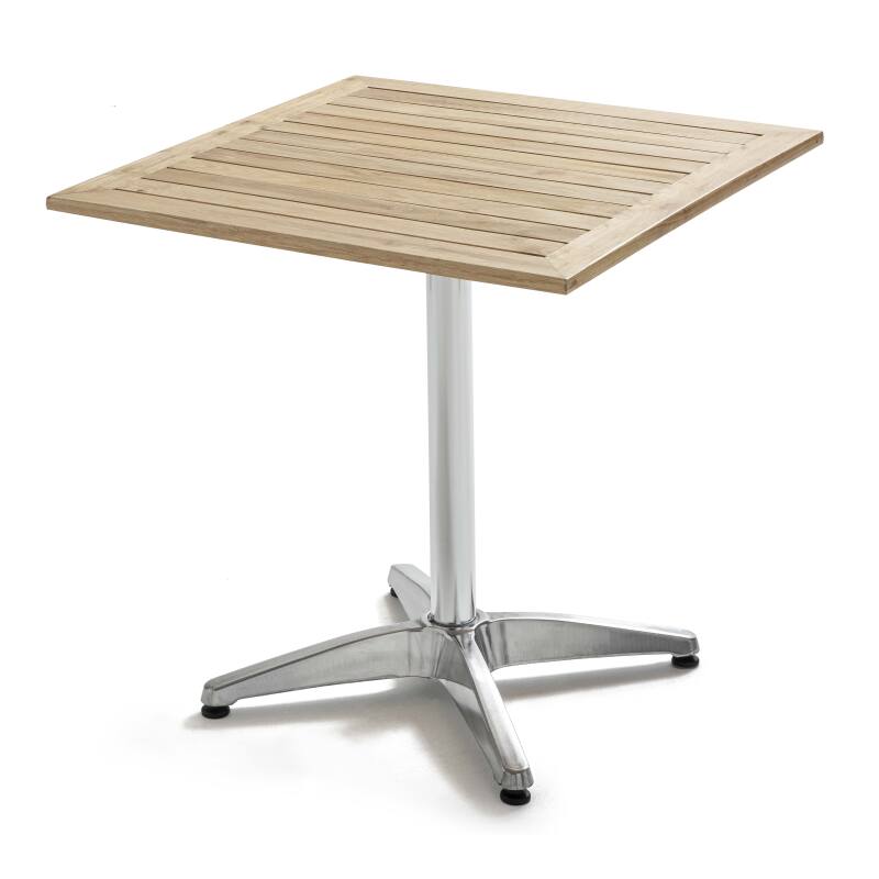 Stehender Garten-Hochtisch (70 x 110 cm) aus Aluminium und Holz