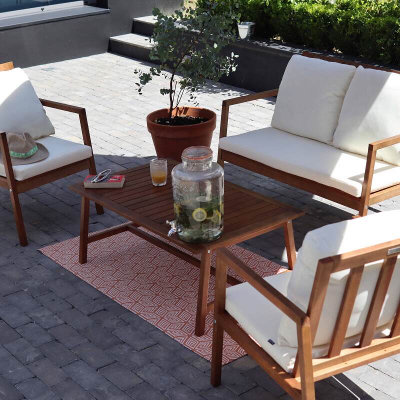 Rechteckiger PVC-Outdoor-Teppich mit Mustern