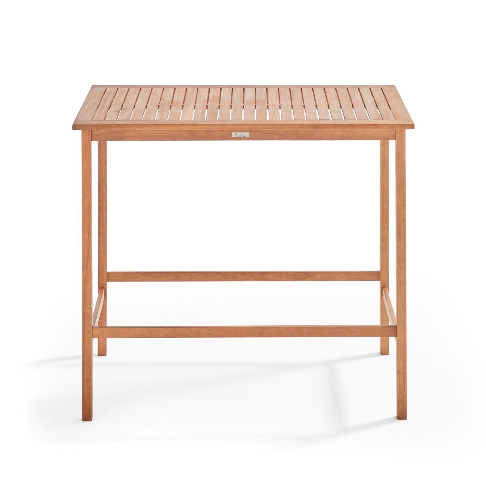 Hoher Garten-Hochtisch (120 x 70 x 110 cm) aus FSC®-zertifiziertem Eukalyptusholz