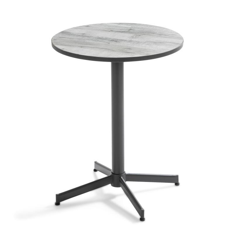 Runder Gartentisch ⌀60 x 72 cm mit Keramikplatte und 2 Metallstühlen