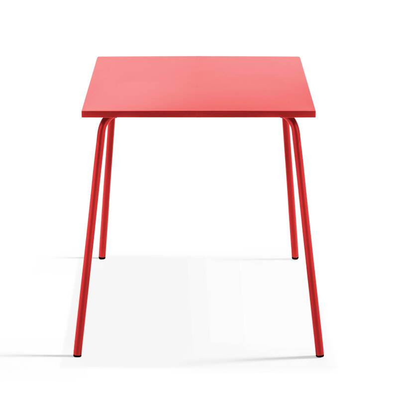 Quadratischer Gartentisch 70 x 70 cm und 4 Metallstühle  (2/6)