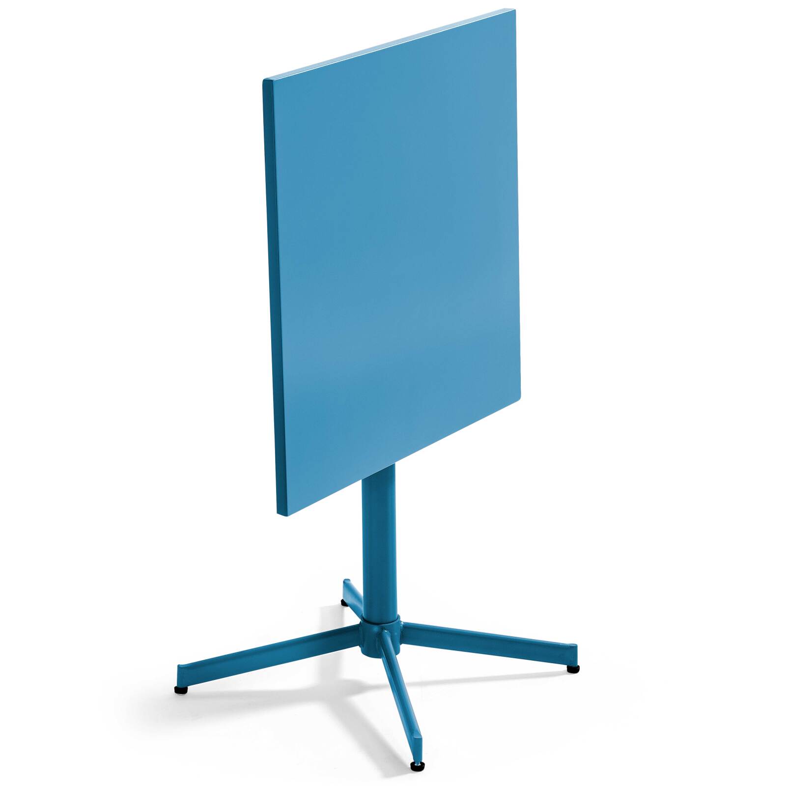 Klappbarer quadratischer Gartentisch 70 x 70 cm + 4 Metallstühle 