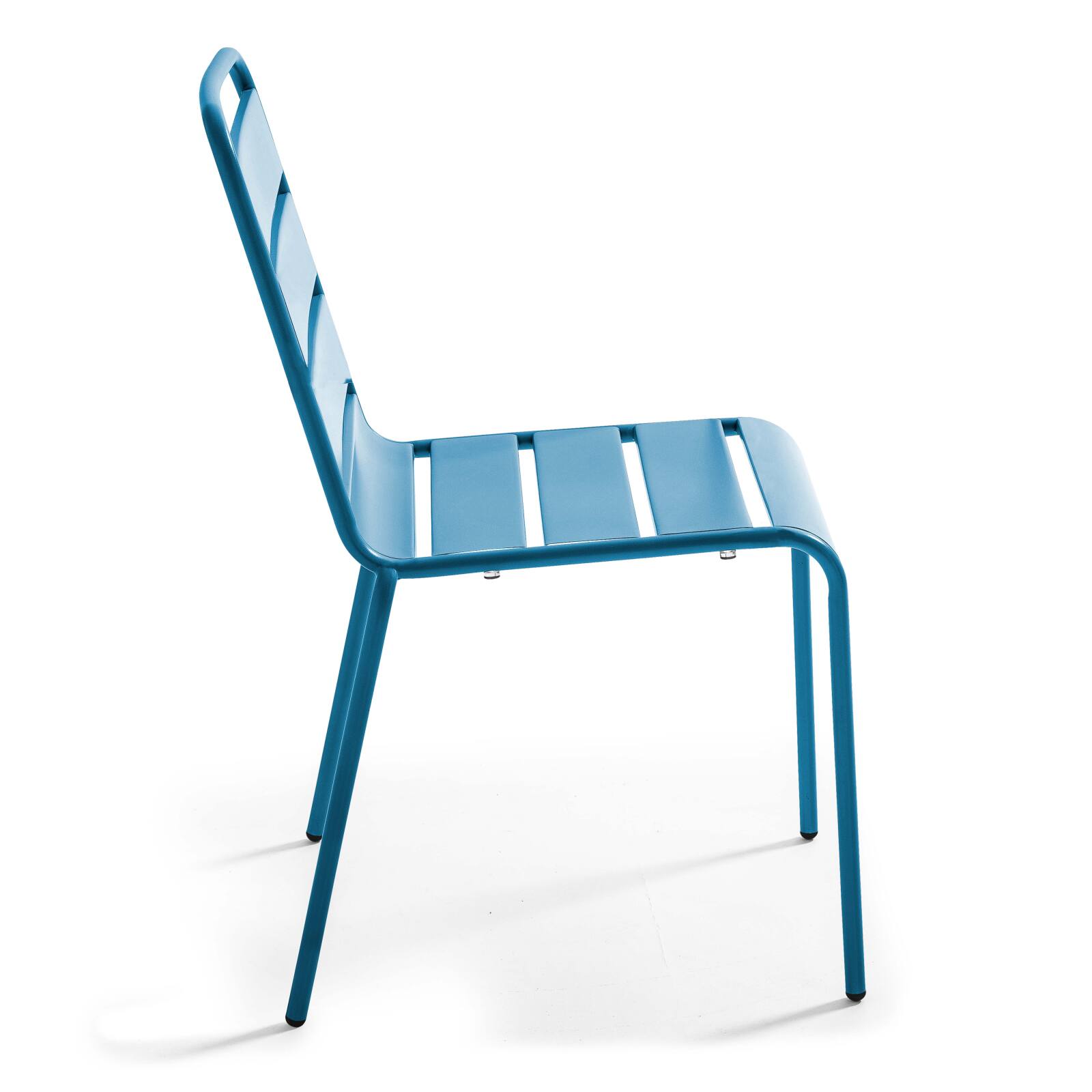 Runder neigbarer Gartentisch Ø70 x 72 cm + 4 Stühle 