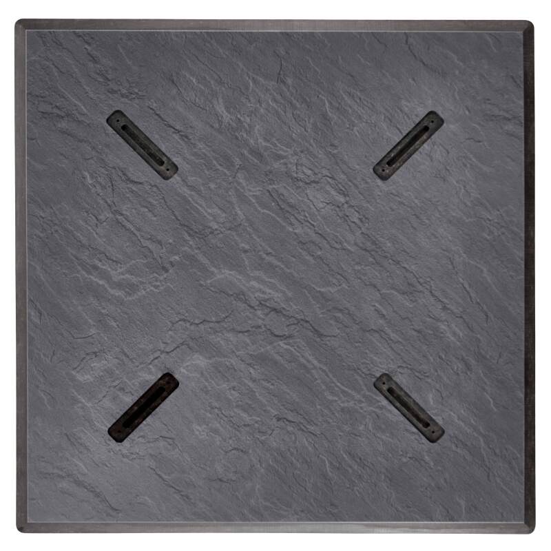 Quadratischer Gartentisch 60 x 60 cm mit neigbarer HPL-Oberfläche  (4/6)