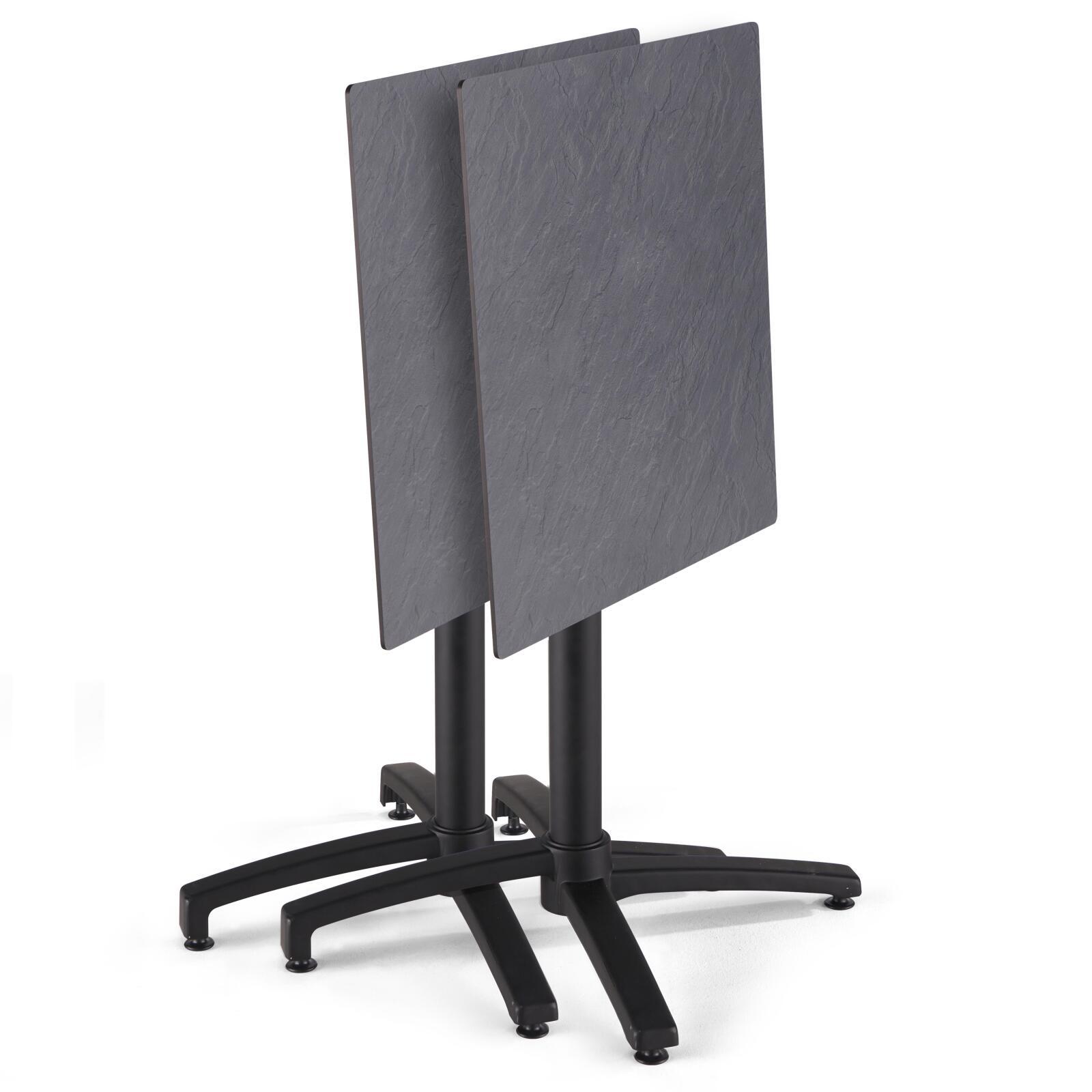 Quadratischer Gartentisch 60 x 60 cm mit neigbarer HPL-Oberfläche 