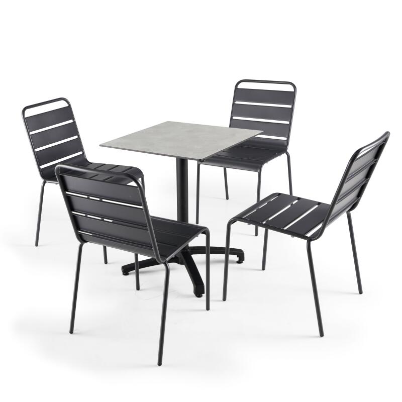 Quadratischer Gartentisch 60 x 60 cm mit neigbarer HPL-Oberfläche  (5/6)