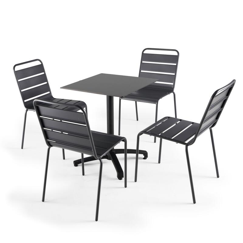 Quadratischer Gartentisch 60 x 60 cm mit neigbarer HPL-Oberfläche