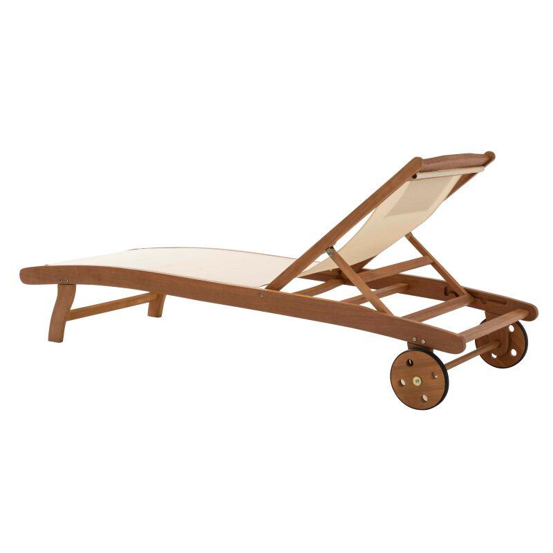 Set aus 2 FSC®-zertifizierten, verstellbaren Sonnenliegestühlen aus Holz mit Rollen  (2/6)