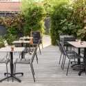 Quadratischer Gartentisch 60 x 60 cm mit neigbarer HPL-Oberfläche