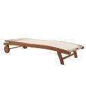Set aus 2 FSC®-zertifizierten, verstellbaren Sonnenliegestühlen aus Holz mit Rollen 
