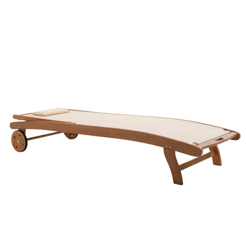 Set aus 2 FSC®-zertifizierten, verstellbaren Sonnenliegestühlen aus Holz mit Rollen  (3/6)