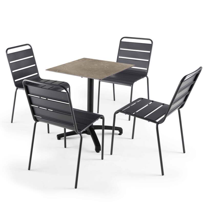 Quadratisches Tischplateau 60 x 60 cm aus HPL  (4/5)