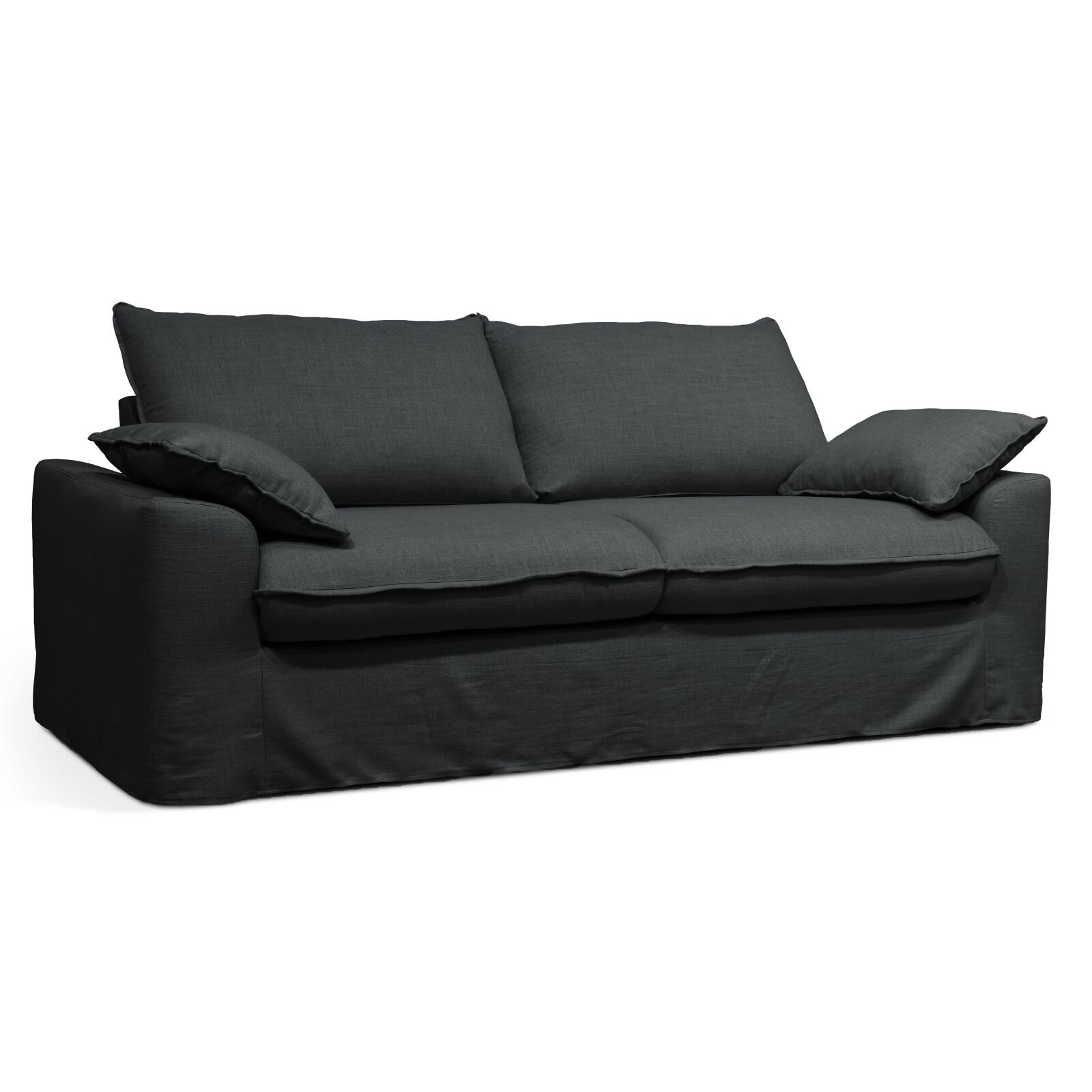 Dreisitzer-Sofa aus Leinen-Mischgewebe